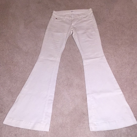 RARE WHITE MAJOR FLARE HUDSON JEANS